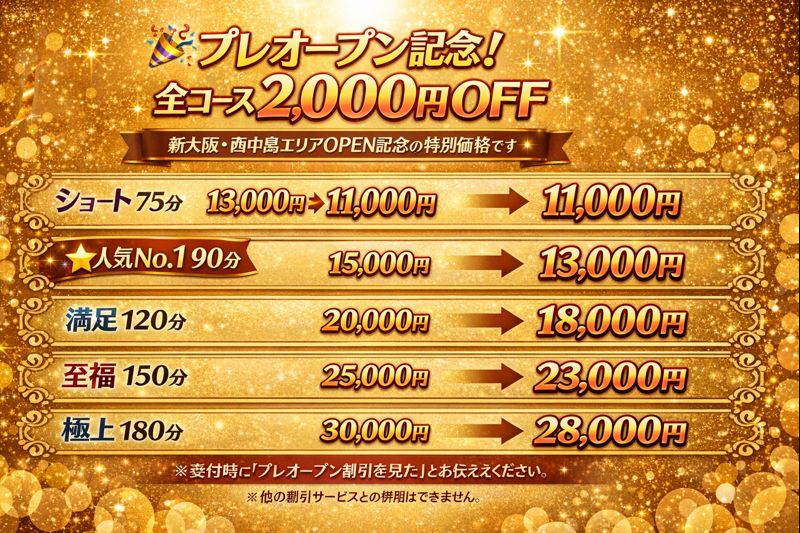 プレオープン割引イベント